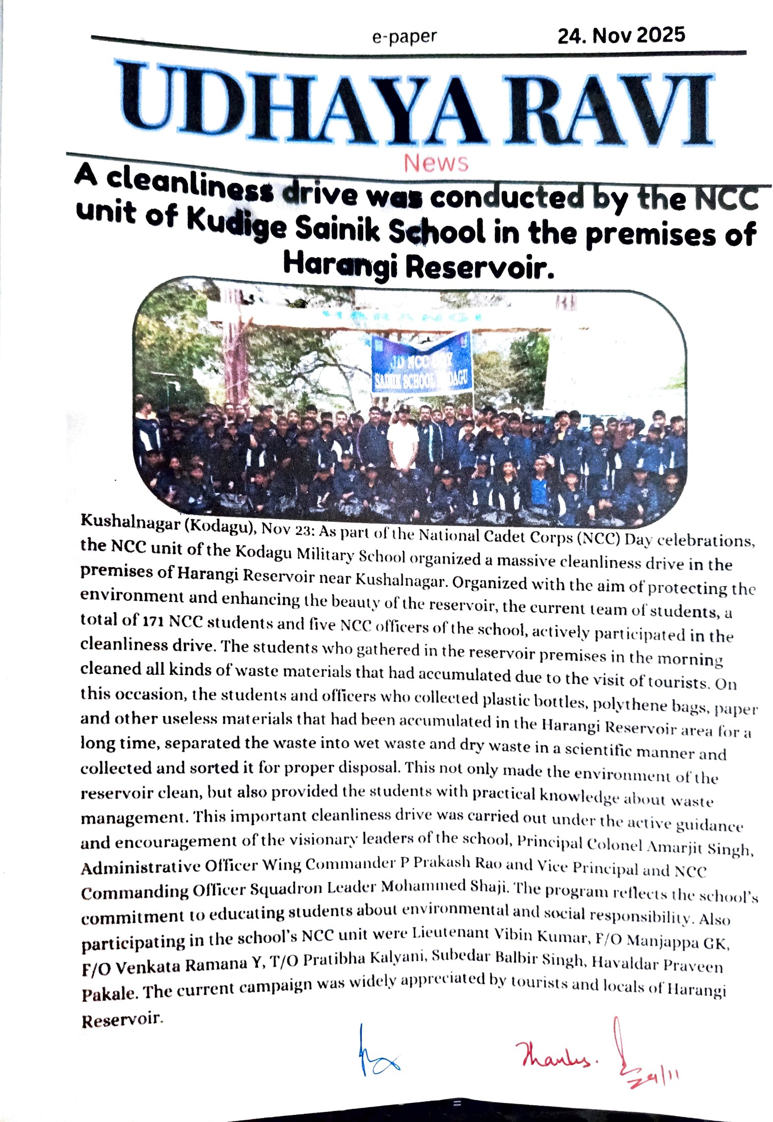 CleanlinessDrivewasconductedbytheNCC 1